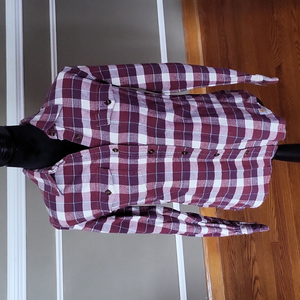 CARHARTT Women's Hamilton Flannel Shirt II Size Small Cinnamon Red - Picture 6 of 10
